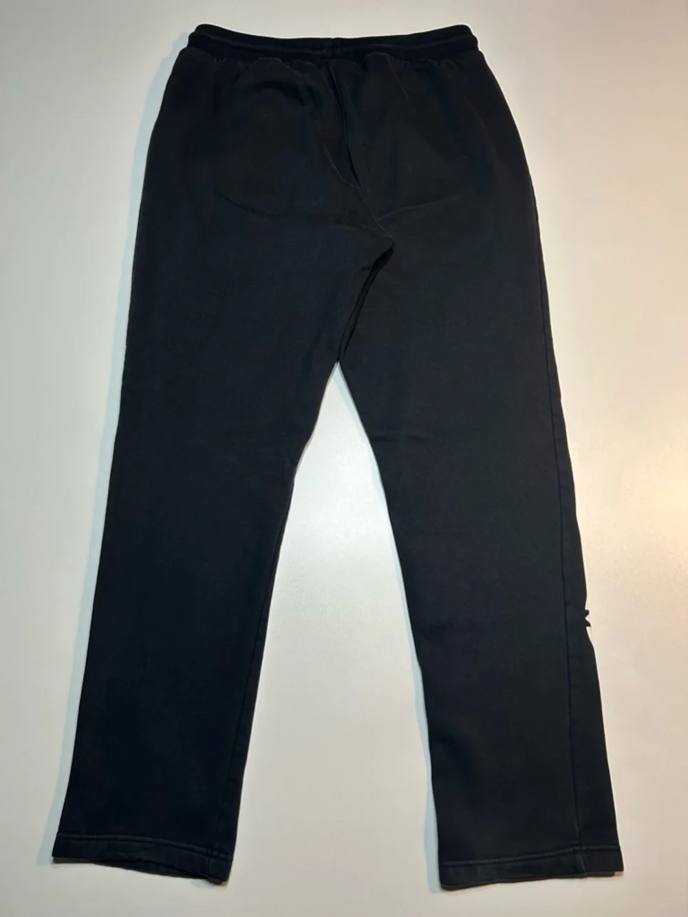 adidas Originals Black Trefoil Large Logo Open Hem Sweatpants Streetwear - Picture 2 of 9